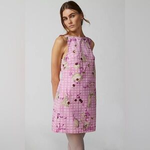 Urban Outfitters Charlotte Cherry Pink Martini Mini Dress